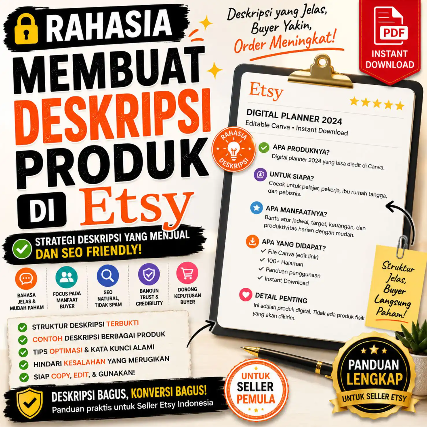 Rahasia Membuat Deskripsi Produk di Etsy  | Panduan Menulis Deskripsi yang Menjual