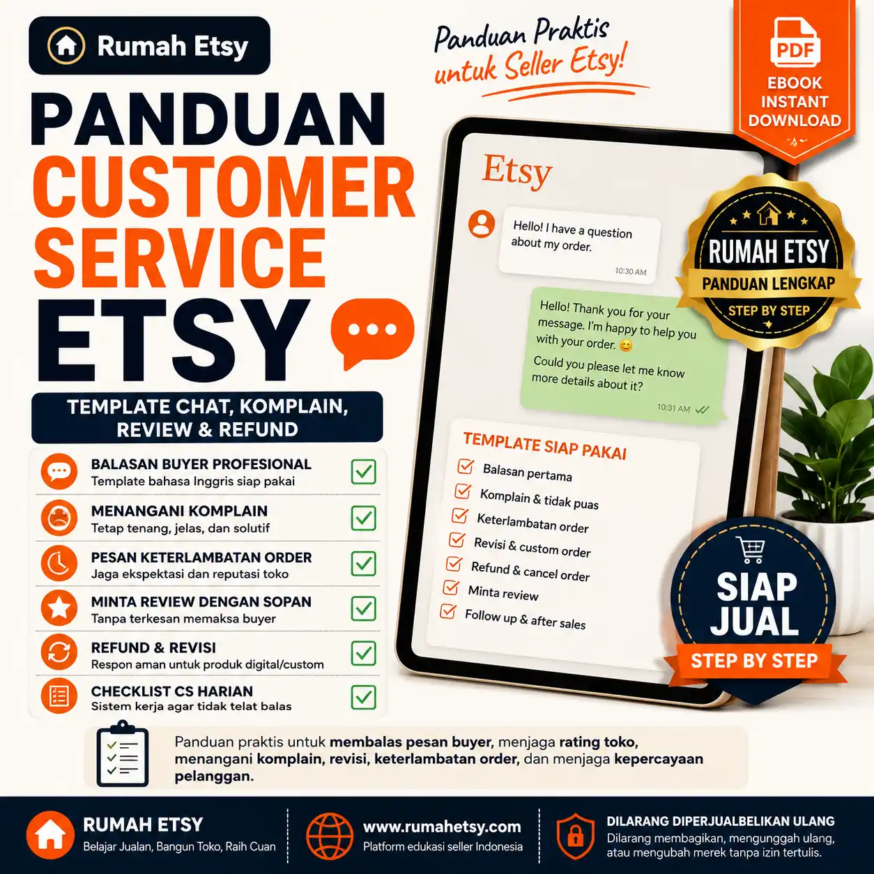 Panduan Customer Service Etsy | Template Chat, Komplain, Review & Refund