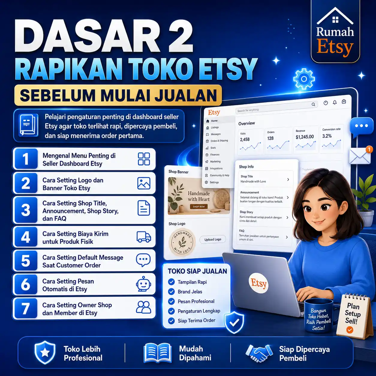 Dasar 2 | Rapikan Toko Etsy Anda Sebelum Mulai Jualan