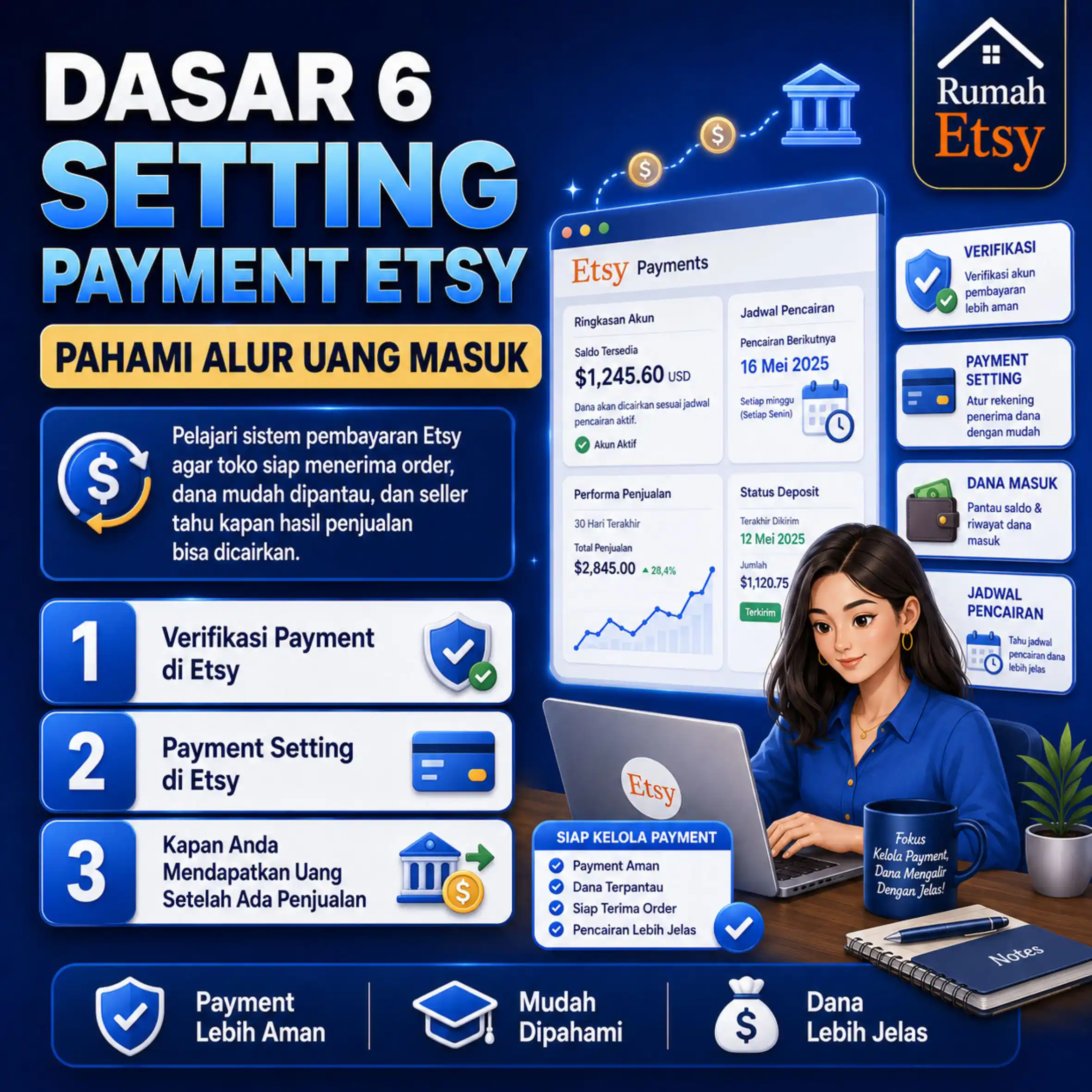 DASAR 6 | Setting Payment Etsy & Alur Pencairan Dana